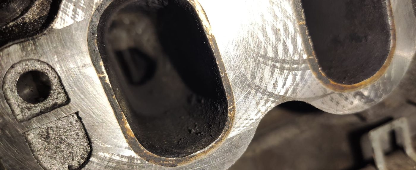 Intake port close-up, post-work