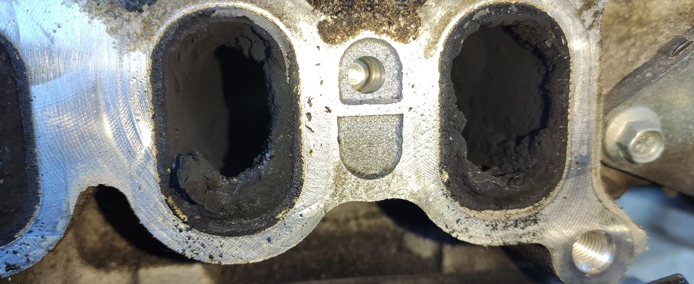 Intake port close-up, pre-work